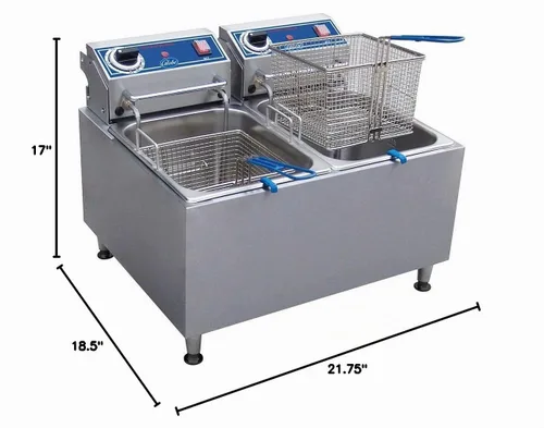 Vista 2 de Globe Food Equipment PF32E - Freidora de encimera eléctrica, capacidad de aceite de 32 libras