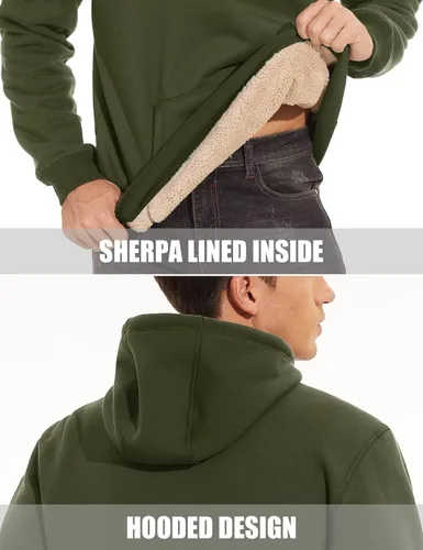 Vista 5 de MAGCOMSEN Sudadera con capucha de forro polar Sherpa para hombre