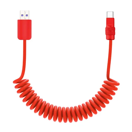 Vista 26 de chubbycable Curly Chubby - Cable de carga rápida USB C en espiral de 240 W, cable de carga retráctil trenzado duradero para automóvil compatible