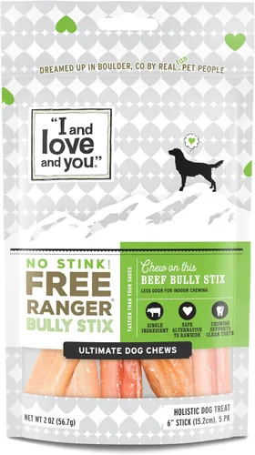 Vista 7 de I AND LOVE AND YOU Free Ranger Bully Stix Trenzados - Carne de Res - Alternativa al cuero crudo, un solo ingrediente, carne de res de pastoreo libre