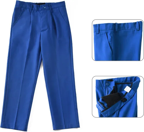 Vista 6 de Traje para niños pequeños de 4 piezas, traje de esmoquin de boda, chaleco y pantalones