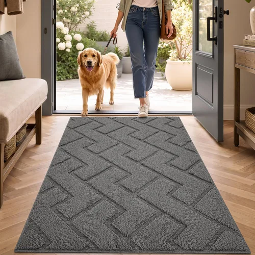 Vista 76 de hicorfe Tapete para puerta delantera para entrada exterior, 20 x 31.5 pulgadas, absorbente, resistente a la suciedad, tapetes de bienvenida