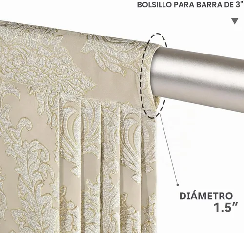 Vista 5 de Loom and Mill Cenefa de cascada de lujo de jacquard para sala de estar, elegantes cenefas de ventana con festones y cuentas damascadas, cortinas