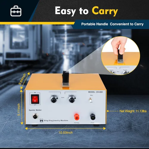 Vista 5 de Soldador por puntos, máquina de soldadura por puntos de argón de pulso 80A con interruptor de pie, herramienta de soldadura por puntos de joyería