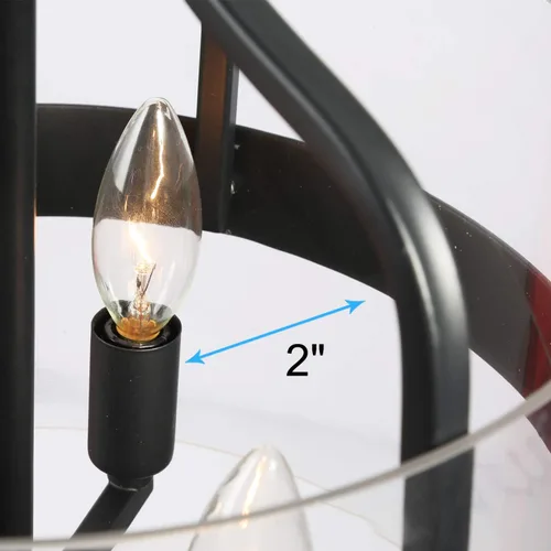 Vista 7 de KSANA Lámpara de techo semiempotrada, moderna lámpara de techo de madera sintética con pantalla de vidrio para pasillo, dormitorio, cocina, baño