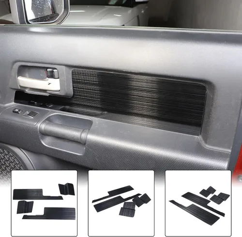 Vista 5 de Aunginsy Cubierta de moldura de panel de puerta interior de coche Compatible con Toyota FJ Cruiser 2007-2021 Protección de panel de manija de puerta