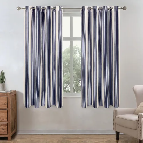 Vista 95 de DriftAway Chris Linen - Cortinas opacas con capa térmica y reductora de sonido, 63 pulgadas de largo para dormitorio, cortinas estampadas a rayas
