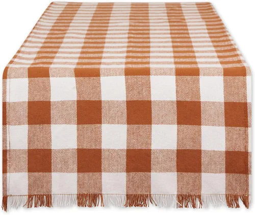 Vista 35 de DII Colección de Mesa a Cuadros Pesada con Flecos, Camino de Mesa, 14x72 pulgadas, Gris 2-Gris
