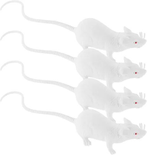 Vista 2 de 12 Pcs Realistic Mouse Prank Lifelike Mouse Interactive Mice Creepy Fake Animal for Party Props - Mice Figure Halloween Decorations