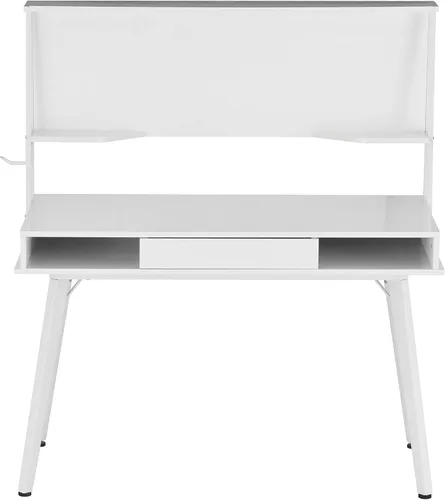 Vista 6 de Techni Mobili Escritorio para computadora de estudio con almacenamiento y pizarra blanca magnética de borrado en seco, color blanco