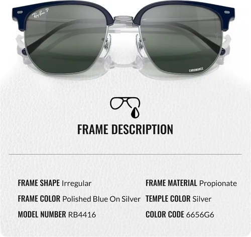 Vista 21 de Ray-Ban RB4416 NEW CLUBMASTER - Gafas de sol de forma cuadrada redonda con kit oficial de gafas