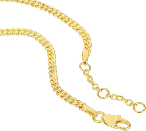Vista 3 de PAVOI 14K Gold Plated PaperclipCurbFigaro Chain Adjustable Bracelet for Women