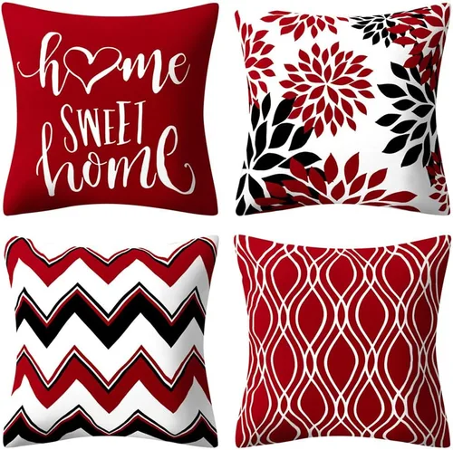 Vista 6 de Drmstow Juego de 4 fundas de almohada marrones de 18 x 18 pulgadas, fundas decorativas geométricas para sofá, sala de estar, cama, muebles de patio