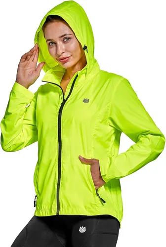 Vista 2 de FitsT4 - Chaquetas de ciclismo para mujer, ligeras, resistentes al viento, reflectantes, con capucha