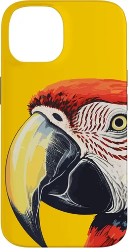 Vista 4 de Funda para iPhone 16 con diseño de guacamayo pájaro