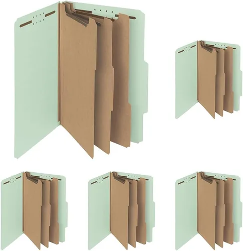 Vista 7 de Smead Carpeta de archivos de clasificación de cartón prensado 100% reciclado, 3 divisores, expansión de 3 pulgadas, tamaño carta, azul, 10 por caja