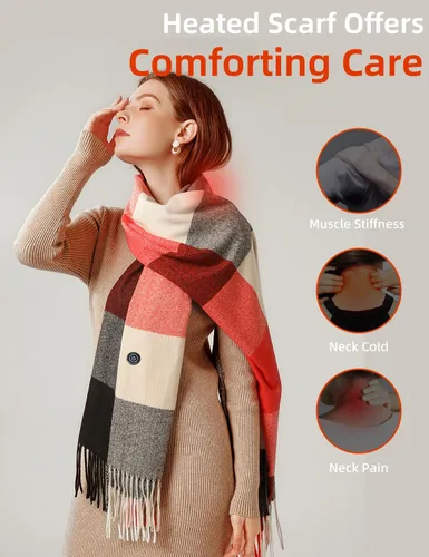 Vista 5 de Heated Scarf for Women Include Rechargeable Battery, Electric Heated Scarf for Cold Weather