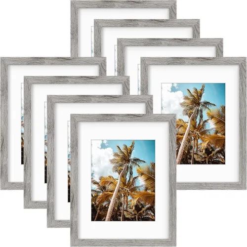 Vista 29 de Frametory, Marco de fotos de 11 x 14 pulgadas con paspartú para fotos de 8 x 10 pulgadas, moldeado ancho de vidrio de alta definición, accesorios
