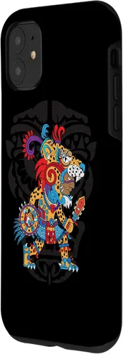 Vista 2 de Funda para iPhone 11 Aztec Jaguar Ancient Warrior Native Mexican Mythology