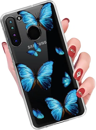Vista 5 de Funda para Galaxy A21 (no compatible con A21S), Samsung A21, funda transparente y flexible de TPU de silicona suave de goma suave para Samsung