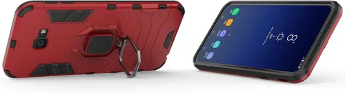 Vista 3 de Funda compatible con Galaxy J4+ (2018), soporte de anillo de metal a prueba de golpes (funciona con soporte magnético para automóvil), funda