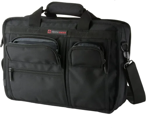 Vista 7 de Alpine Swiss Conrad Messenger Bag Maletín para portátil de 15,6 pulgadas con funda para tableta