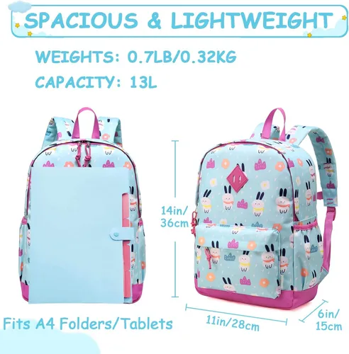 Vista 2 de VASCHY - Mochilas para niños y niñas, ligeras, resistentes al agua, con correa para el pecho