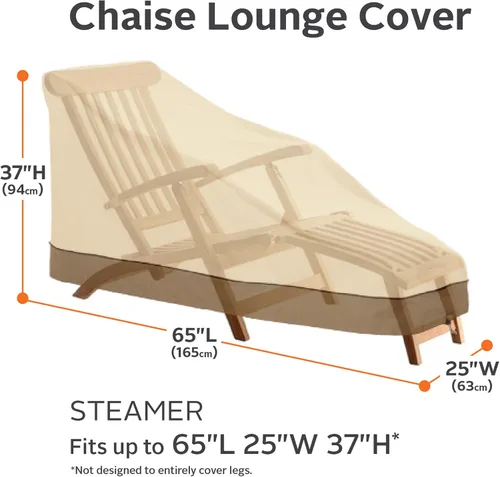 Vista 3 de Classic Accessories Veranda - Funda para tumbona/cubierta de 65 pulgadas, resistente al agua, para patio, tumbona para exteriores