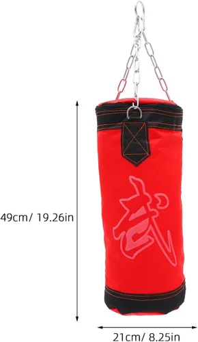 Vista 3 de Saco de arena de lona para entrenamiento de alta resistencia, bolsa de boxeo vacía para adultos, bolsa de entrenamiento de patadas de piel sintética