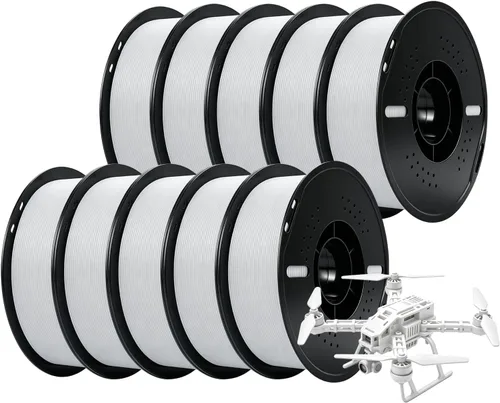 Vista 17 de Kingroon Filamento de impresora 3D PLA Plus (PLA+), 10 rollos, precisión dimensional +/- 0.001 in, carrete de 22 libras (22 libras), 0.069 in, negro