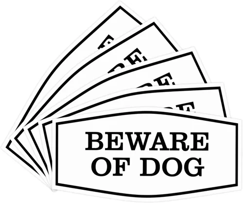 Vista 23 de All Quality Fancy Beware of Dog Letrero Material duradero Señales de seguridad para el hogar Fácil de instalar (negro/oro), mediano, 1 paquete