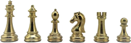 Vista 5 de Classic Fifures - Juego de ajedrez de metal para adultos, piezas hechas a mano y tablero de ajedrez de madera de diferentes diseños con Mármol