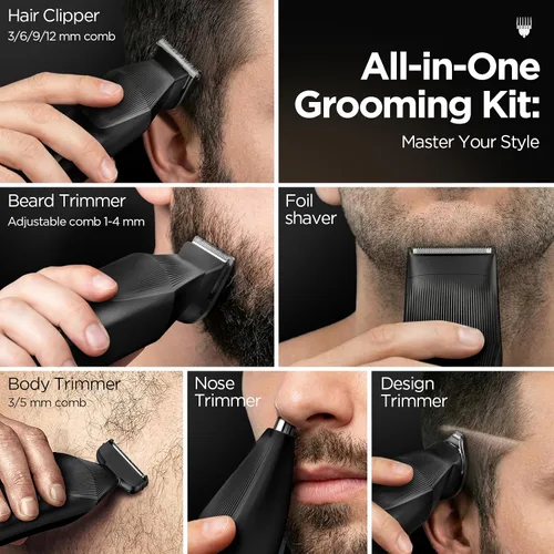 Vista 2 de Yineel HC600 - Cortadora de barba para hombres, kit de aseo inalámbrico
