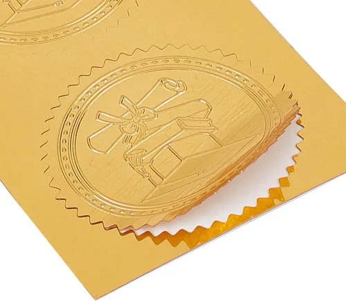 Vista 4 de CRASPIRE Sellos de certificado de lámina dorada, calcomanías de libro de lectura, excelencia académica, autoadhesivas, en relieve, 100