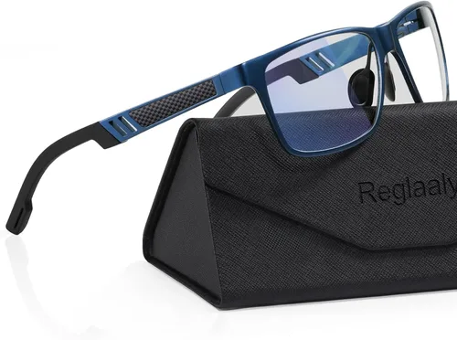 Vista 8 de Gafas de bloqueo de luz azul con marco de metal para hombres y mujeres