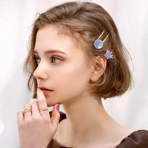 Vista 5 de 8 moldes de resina para el cabello con 20 horquillas doradas, accesorios para pasadores para el cabello, moldes de silicona para resina epoxi