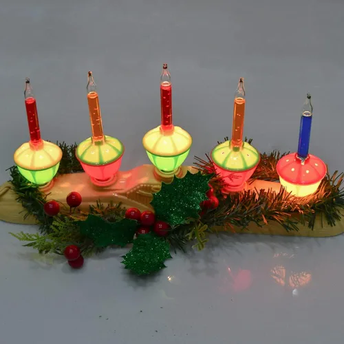 Vista 5 de Lámpara de vela de burbujas multicolor de 5 luces, velas eléctricas de ventana de Navidad con 6 luces de burbujas tradicionales (1 repuesto), vela