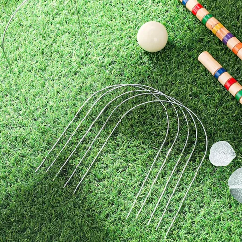 Vista 4 de Deekin Juego de 9 wickets de croquet de repuesto para croquet de metal con revestimiento galvanizado y plástico para patio trasero familiar juego al