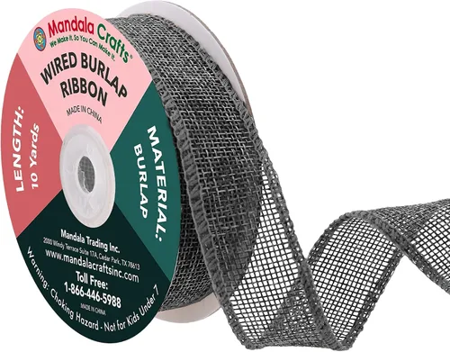 Vista 46 de Mandala Crafts Cinta de arpillera negra de 1.5 pulgadas de ancho para manualidades, rollo de 20 yardas de cinta rústica de arpillera para coronas