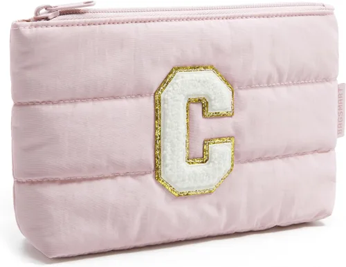 Vista 15 de BAGSMART Pequeña bolsa de maquillaje, neceser portátil esponjoso con cierre de cremallera con encanto, organizador de viaje resistente al agua