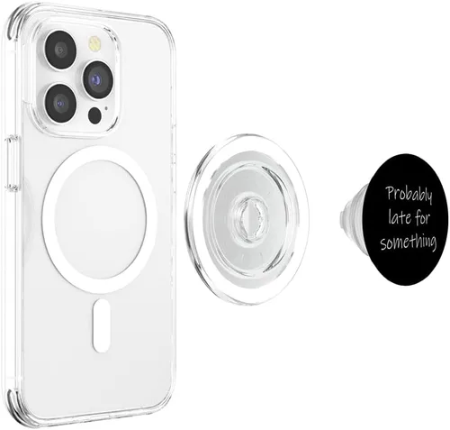 Vista 4 de Probablemente tarde para algo sarcástico divertido broma de puntualidad PopSockets MagSafe PopGrip para iPhone