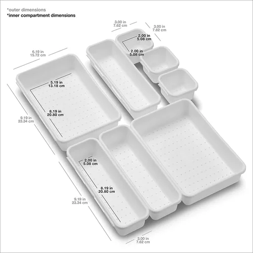 Vista 7 de Madesmart Paquete de compartimentos con enclavamiento, blanco, 8 piezas