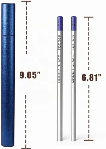 Vista 5 de Lápices de inmersión (Azul Gam, 2ps) Lápices de Underglaze para Cerámica. Lápiz de Underglaze Negro Lápiz de Precisión para Cerámica