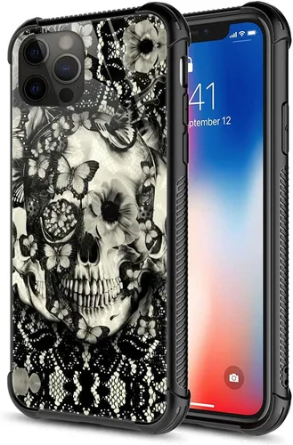 Vista 20 de ZHEGAILIAN Funda para iPhone 13, parte trasera de vidrio templado + funda protectora de TPU de silicona suave con diseño de munición