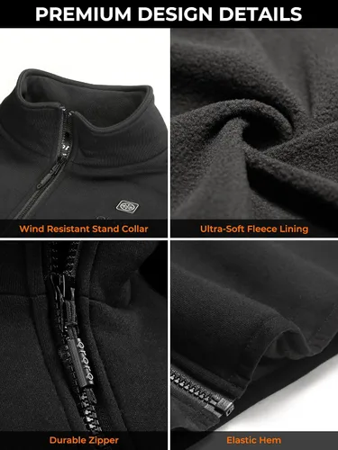 Vista 4 de ORORO Chaleco térmico de forro polar para hombre con batería