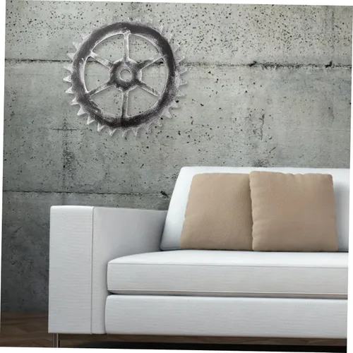 Vista 8 de Ipetboom Rustic Wooden Gear Wall Ornament Retro Industrial Decor for Bar Home Bedroom Living Photography Prop Unique Chic Wall Hanging Art