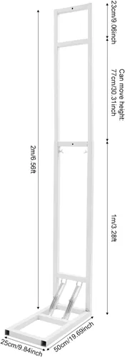 Vista 10 de DYNAMI Soporte de telón de fondo cuadrado blanco para bodas, soporte de arco de metal con base plegable, altura ajustable (1-2m) Soporte rectangular