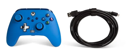 Vista 7 de PowerA Enhanced Wired Controller for Xbox - Blue Gamepad Wired Video Game Controller Gaming Controller Xbox Series XS Xbox One - Xbox Series X