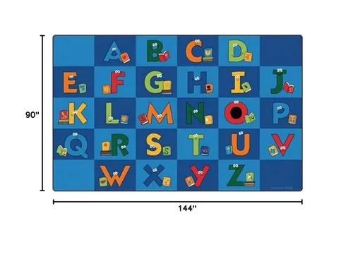 Vista 2 de Carpets for Kids 6212 Reading Letters Library - Alfombra rectangular de 7 pies 6 pulgadas x 12 pies, multicolor