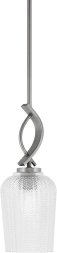 Vista 78 de Toltec Lighting Cavella Stem Colgado Mini colgante, acabado grafito, vidrio de muselina blanca de 4 pulgadas